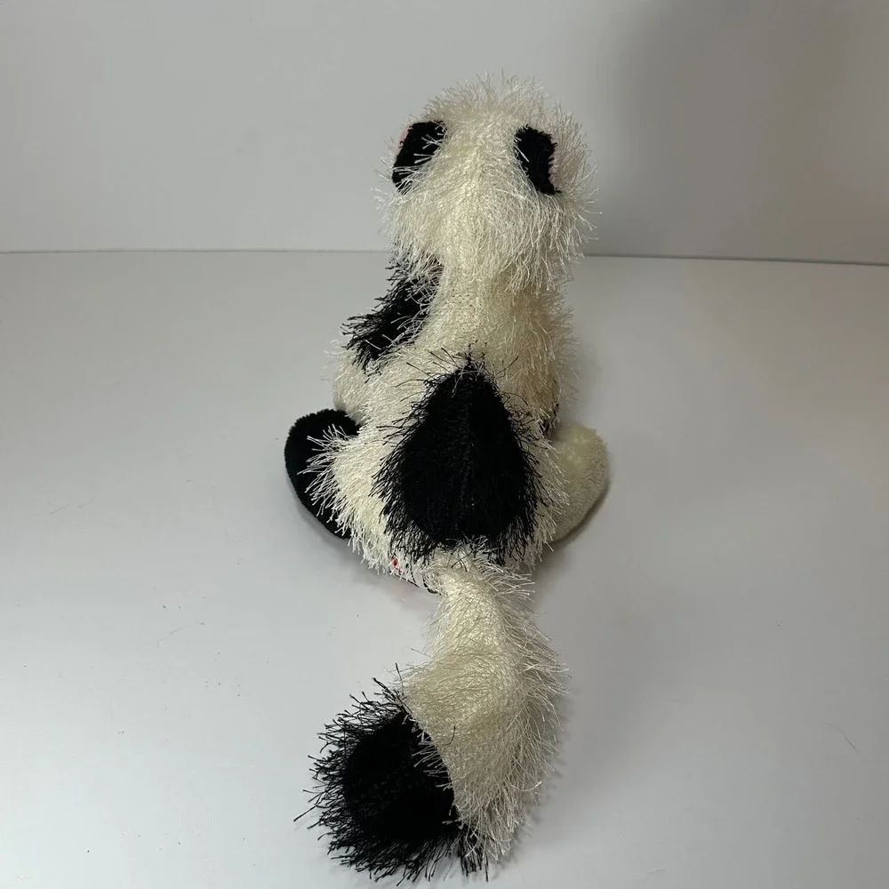 Ganz Webkinz Domino Cat Plush HM334 Black White Spotted Stuffed Animal Blue Eyes